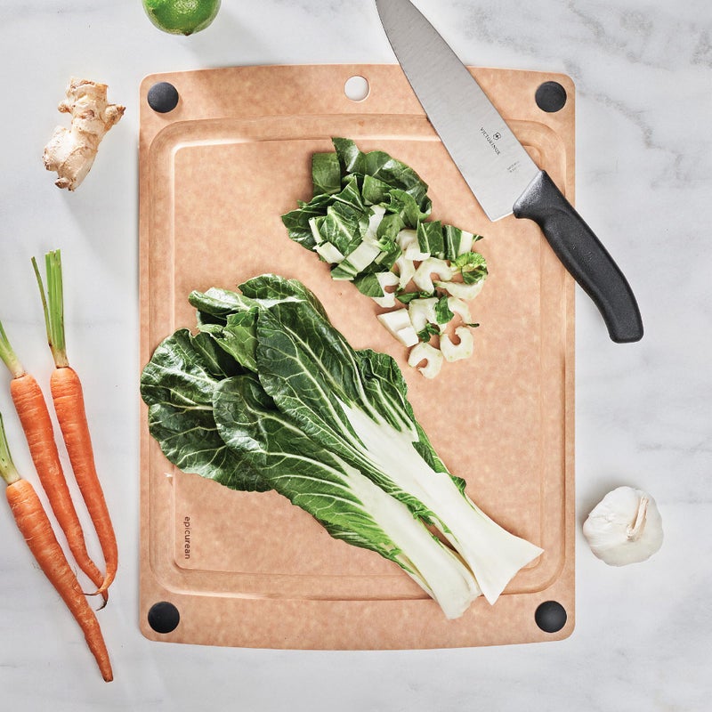Epicurean All-In-One Cutting Board with Non-Slip Feet and Juice Groove, 17.5" Ã— 13", Natural/Black - Image 2